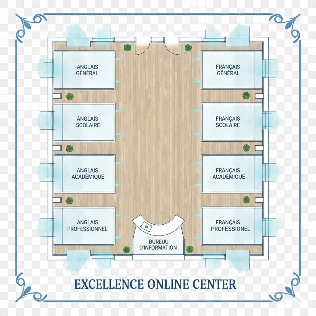 Plan architectural de l'école EXCELLENCE ONLINE CENTER